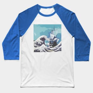 The Great Wave off Kanagawa and The Cannon shot mash up Baseball T-Shirt